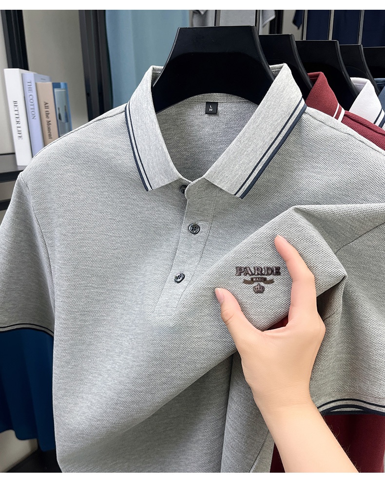 Polo Shirt Pique - メンズ100%コットン鹿の子ポロシャツ半袖ストライプトリムカラーサマートッププレミアム品質最高の価値