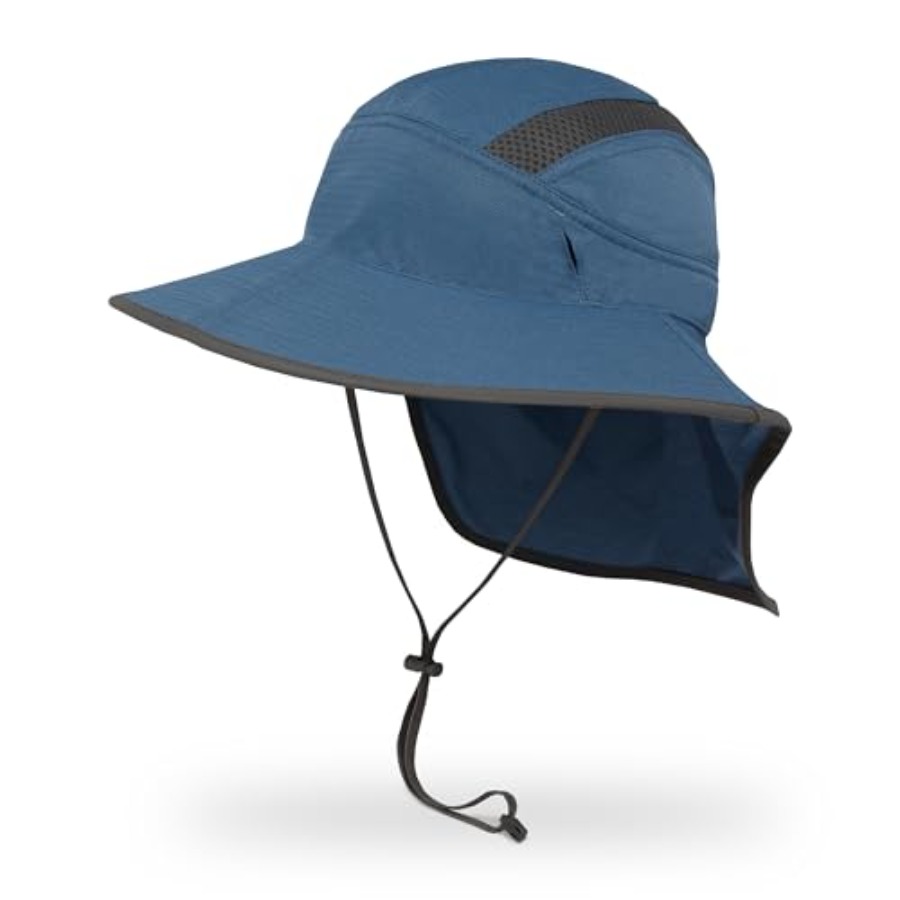Packable Hat Nylon - ウルトラアドベンチャーハット - UPF 50+ 日焼け止め帽子（男女兼用、ネックケープ付き）、軽量ナイロン製、黒、折りたたみ可能、通気性あり