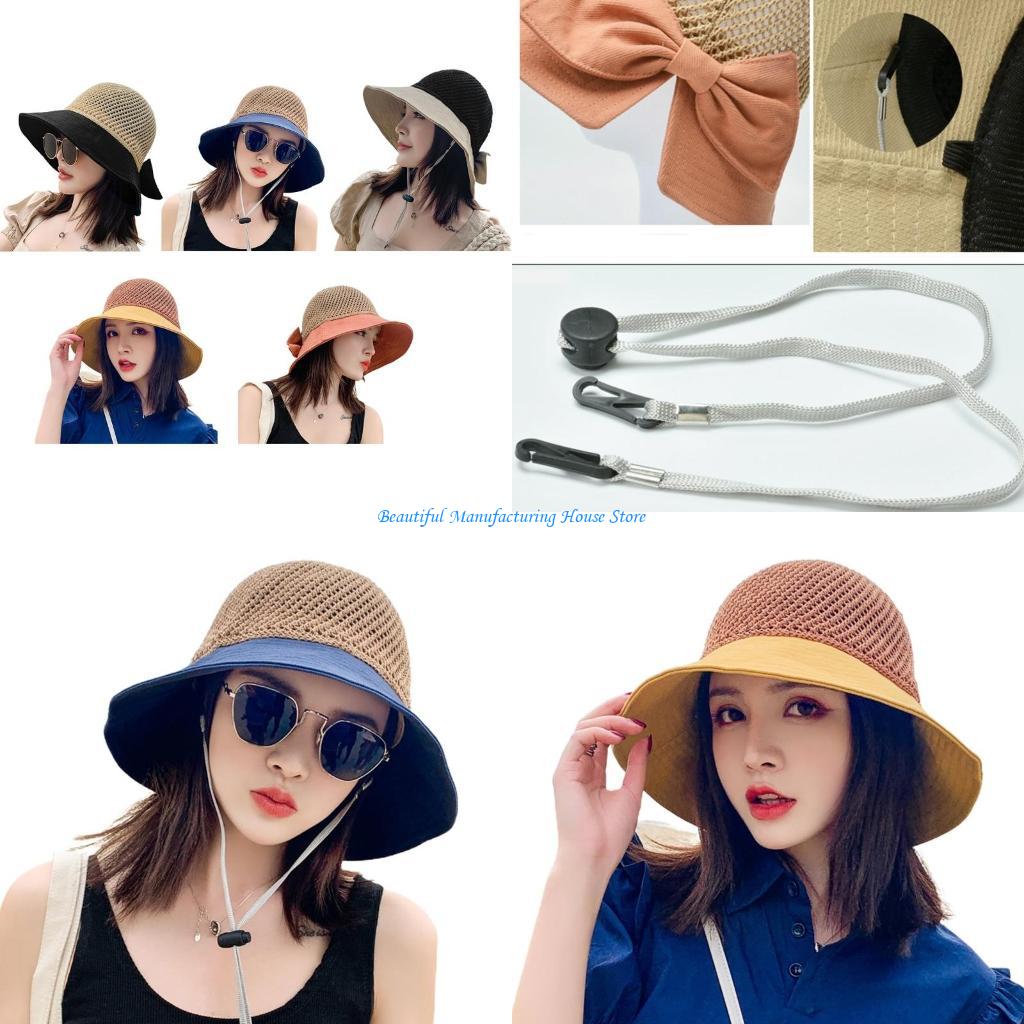 Packable Hat Nylon - E56A レディース 夏 メッシュ トップ サンバイザー