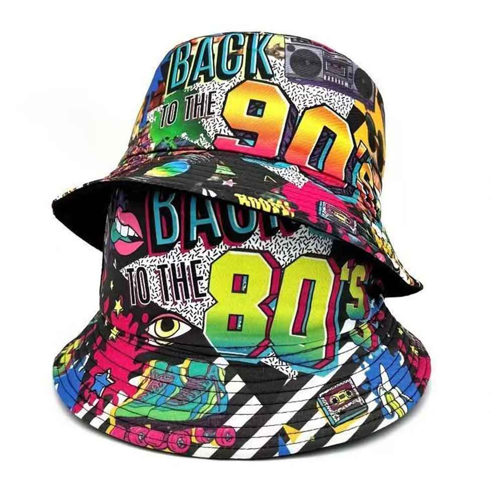 Packable Hat Nylon - レトロな80年代90年代のヴィンテージバケットハット、男女兼用ファッションフィッシャーマンハット、折りたたみ可能なアウトドアレイブアクセサリー、フィッシャーマンハット
