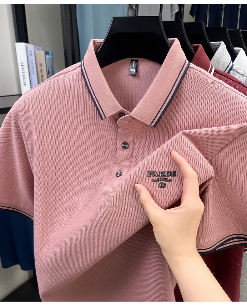 メンズ100%コットン鹿の子ポロシャツ半袖ストライプトリムカ - Polo Shirt Pique のレビューと価格