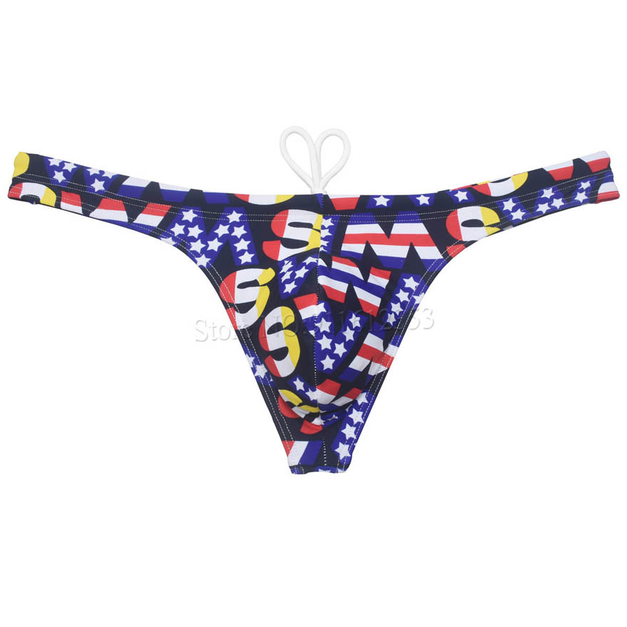 メンズセクシー水着Tバックミニトング、内側ドローストリング付 - Swim Trunk Quick Dry のレビューと価格