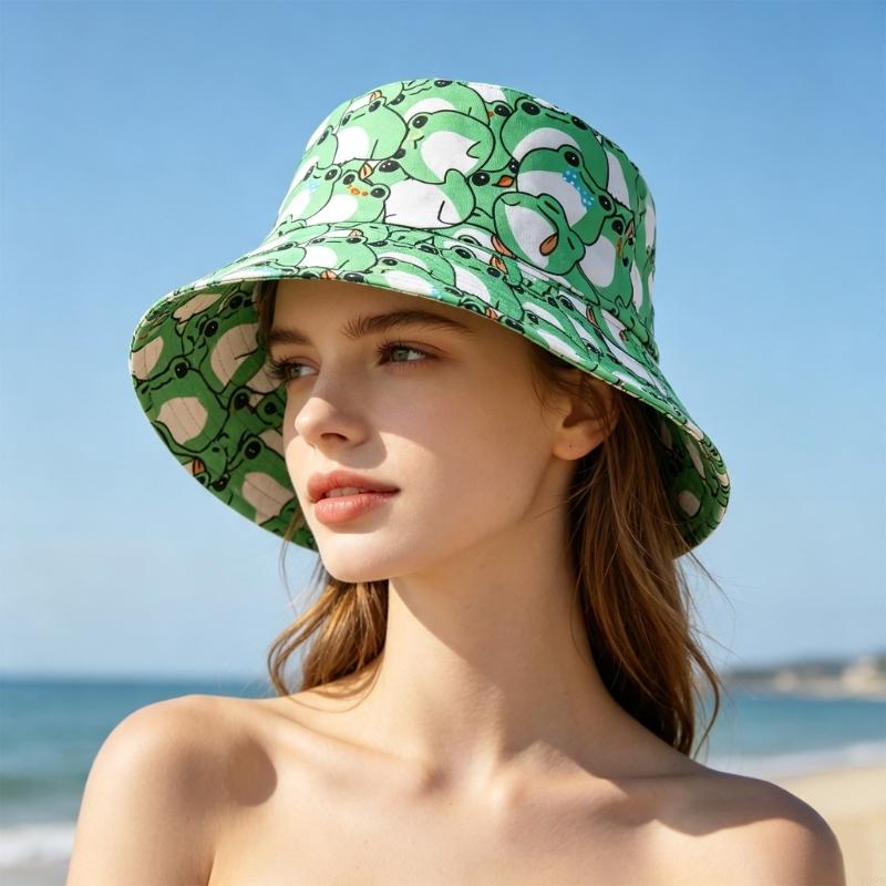 週末の旅行用のパッカブルカエルプリントバケットハット、ビーチ - Packable Hat Nylon のレビューと価格
